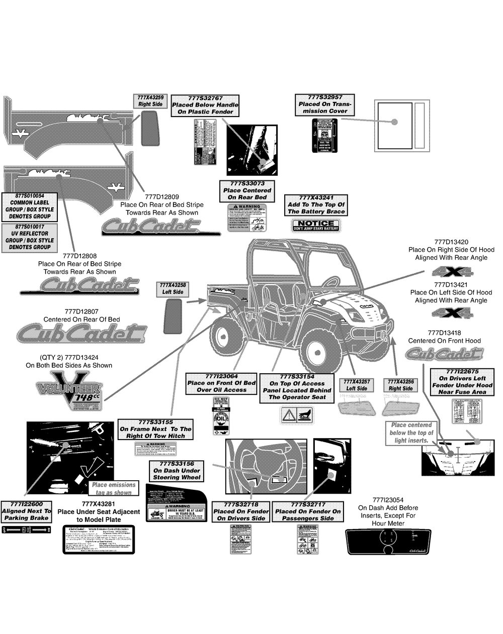 Label Map 46f Efi Diagram and Parts List for 46F 4X4-EFI-1I018G-1I019G-37AMH710 Cub Cadet Lawn Tractor Accessories